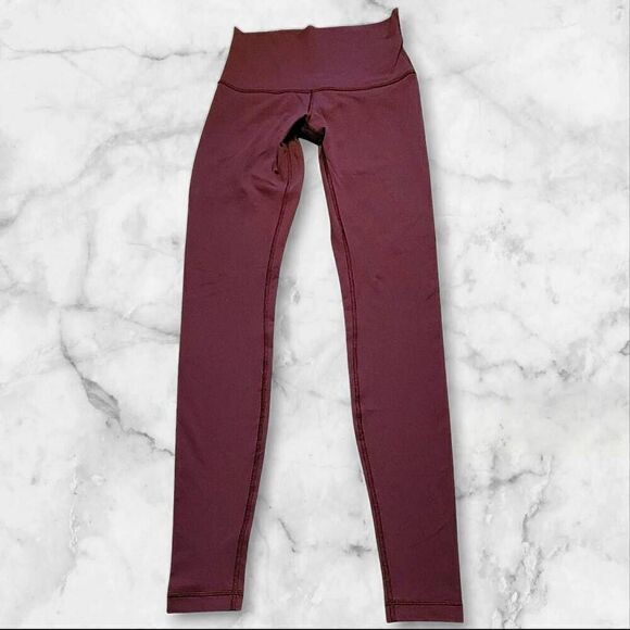 lululemon athletica Pants - Lululemon Size 6 Maroon Wunder Under 30"